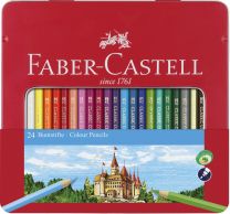 Faber Castell FC-115824 Kleurpotlood Faber-Castell Castle Zeskantig Metalen Etui Met 24 Stuks