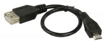 Valueline Vlcp60570b02 Usb 2.0 Usb Micro B Mannelijk - Usb A Vrouwelijk Adapter Kabel 0,20 M Zwart