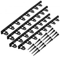 Grasranden PP/PE zwart H4,5 cm x 1 m incl. 16 grondpennen set 4 stuks