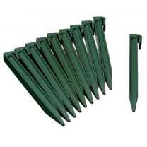 Grondpennen voor borderranden groen H26,7x1,9x1,8 cm set 10 stuks
