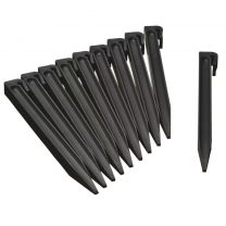 Grondpennen voor borderranden zwart H26,7x1,9x1,8 cm set 10 stuks