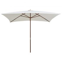  Parasol met houten paal 200x300 cm crmewit