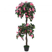  Kunstplant met pot rododendron 155 cm groen en roze