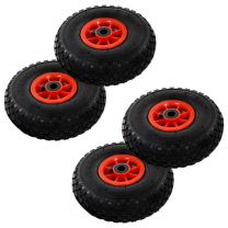  Steekwagenwielen 4 st 3,00-4 (245x82) rubber