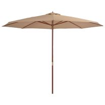  Parasol met houten paal 350 cm taupe