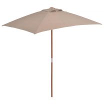  Tuinparasol met houten paal 150x200 cm taupe