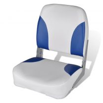 Opklapbare bootstoel met blauw-wit kussen 41 x 36 x 48 cm