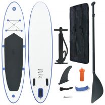  Stand up paddle board opblaasbaar met accessoires blauw en wit
