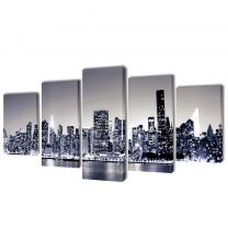Canvasdoeken monochroom New York skyline 100 x 50 cm