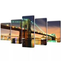 Canvasdoeken Brooklyn Bridge 100 x 50 cm