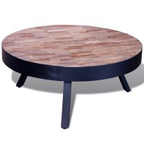  Salontafel rond gerecycled teakhout
