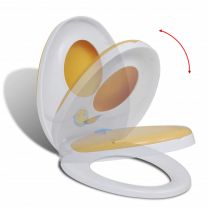 Toiletbril soft-close volwassenen/kinderen wit & geel