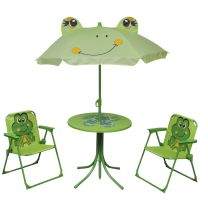  3-delige Bistroset voor kinderen met parasol groen