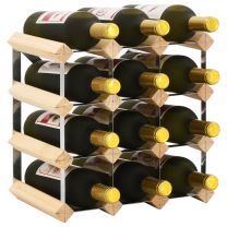  Wijnrek voor 12 flessen massief grenenhout