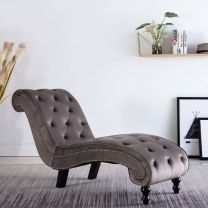  Chaise longue fluweel grijs