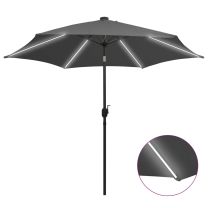  Parasol met LED-verlichting en aluminium paal 300 cm antraciet