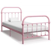  Bedframe metaal roze 90x200 cm