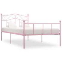  Bedframe metaal roze 100x200 cm