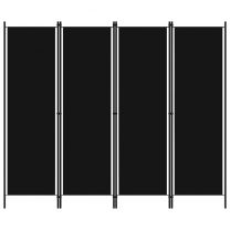  Kamerscherm met 4 panelen 200x180 cm zwart