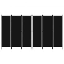  Kamerscherm met 6 panelen 300x180 cm zwart
