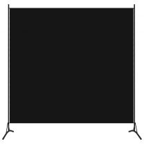  Kamerscherm met 1 paneel 175x180 cm zwart