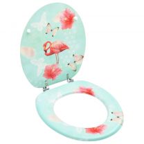  Toiletbril met deksel flamingo MDF