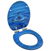  Toiletbril met soft-close deksel waterdruppel MDF blauw
