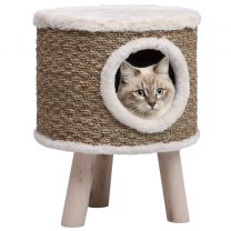  Kattenhuis met houten poten 41 cm zeegras