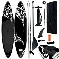  Stand Up Paddleboardset opblaasbaar 320x76x15 cm zwart