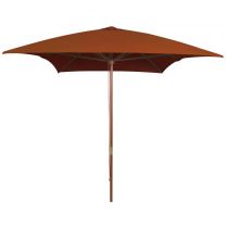  Parasol met houten paal 200x300 cm terracottakleurig
