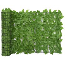  Balkonscherm met groene bladeren 300x75 cm