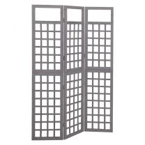  Kamerscherm/trellis met 3 panelen 121x180 cm vurenhout grijs