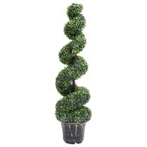  Kunstplant met pot buxus spiraal 117 cm groen