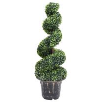  Kunstplant met pot buxus spiraal 100 cm groen