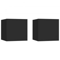  Nachtkastjes 2 st 30,5x30x30 cm spaanplaat zwart