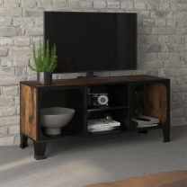  Tv-meubel 105x36x47 cm metaal en MDF rustiek bruin