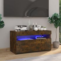  Tv-meubel met LED-verlichting 75x35x40 cm gerookt eikenkleurig