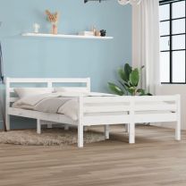  Bedframe massief hout wit 120x190 cm 4FT Small Double
