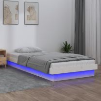  Bedframe LED massief hout wit 90x190 cm 3FT Single