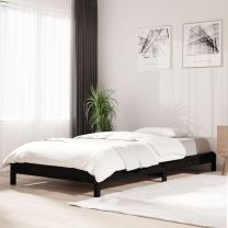  Bed stapelbaar 100x200 cm massief grenenhout zwart
