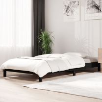  Bed stapelbaar 90x190 cm massief grenenhout zwart