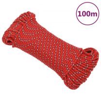  Boottouw 3 mm 100 m polypropyleen rood
