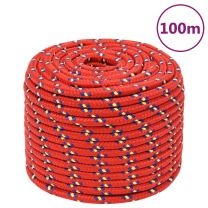  Boottouw 12 mm 100 m polypropyleen rood