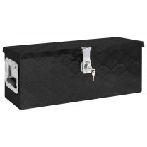  Opbergbox 60x23,5x23 cm aluminium zwart
