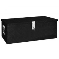  Opbergbox 80x39x30 cm aluminium zwart