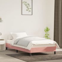  Bedframe fluweel roze 90x200 cm