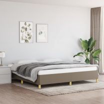  Bedframe stof taupe 200x200 cm