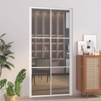  Binnendeur 102,5x201,5 cm ESG-glas en aluminium wit