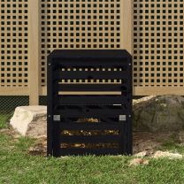  Compostbak 63,5x63,5x77,5 cm massief grenenhout zwart