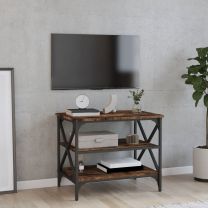  Tv-meubel 60x40x50 cm bewerkt hout gerookt eikenkleurig